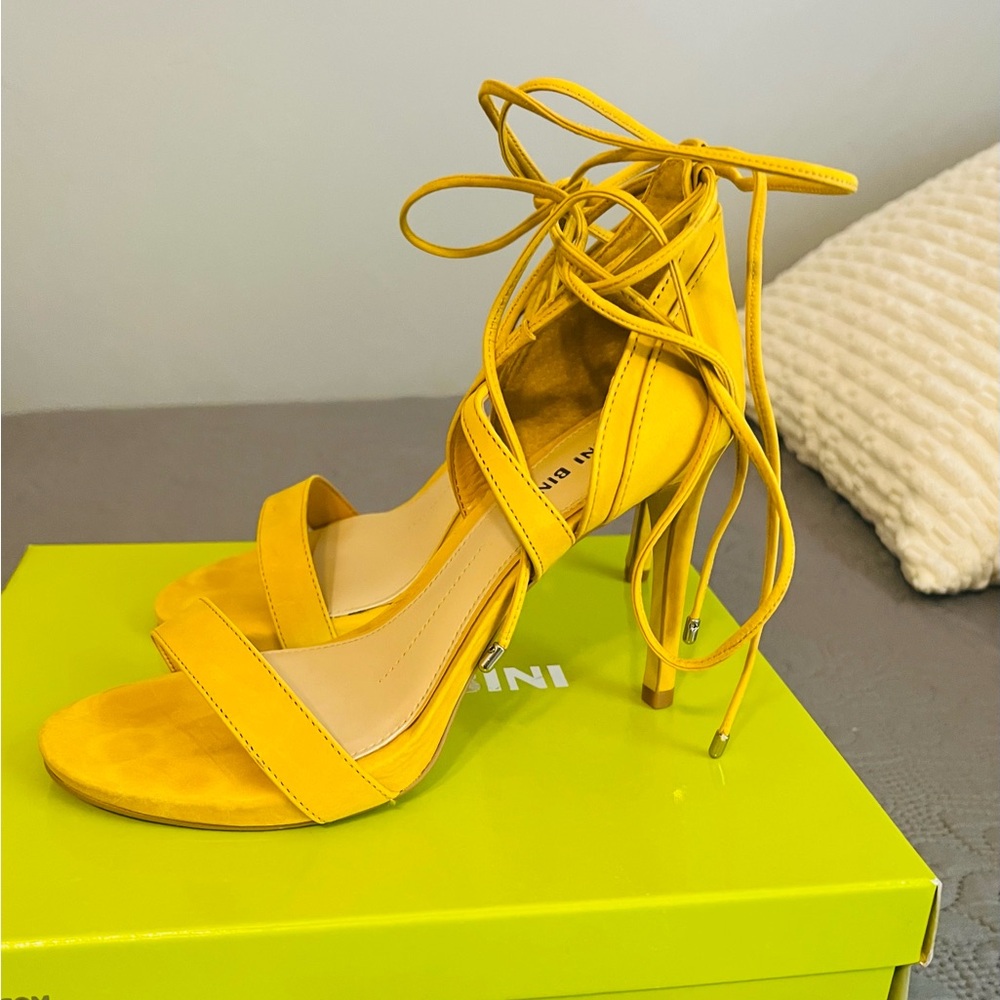 Gianni Bini Yellow Strappy High Heels